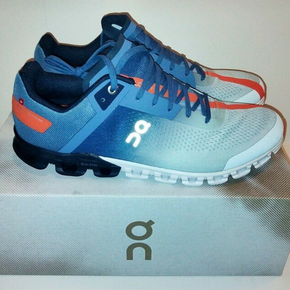 On Running Cloudflow Men's Shoes Lake/Flare - Picture 1 of 4